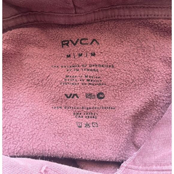 RVCA Hex Script washed look maroon hoodie 100% cotton Medium NWT - Picture 4 of 5